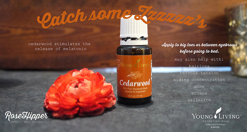 Catch some Zzzzzz's with Young Living's Cedarwood Esential Oil.