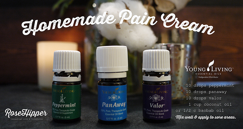 Mix up your own pain cream using essential oils to soothe aching muscles. 